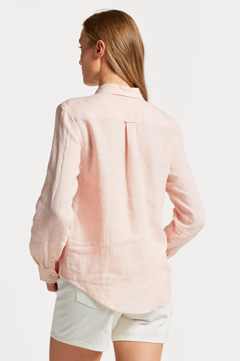 Reg Linen Chambray Shirt - Guava Orange