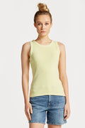 Sunfaded High Neck Rib Tank Top - Lemonade Yellow