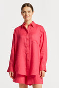 Os Linen Shirt - Magenta Pink