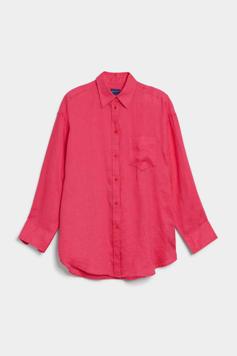 Os Linen Shirt - Magenta Pink