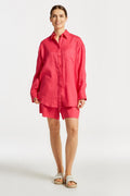 Os Linen Shirt - Magenta Pink