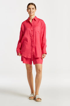 Os Linen Shirt - Magenta Pink