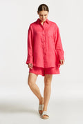 Os Linen Shirt - Magenta Pink