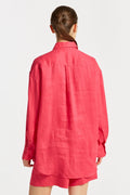 Os Linen Shirt - Magenta Pink
