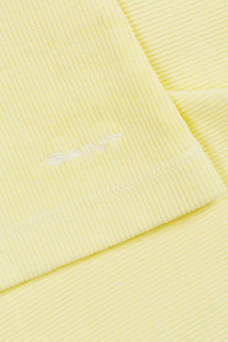 Sunfaded High Neck Rib Tank Top - Lemonade Yellow