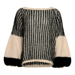 Liana Knit Sweater - Cream/Black