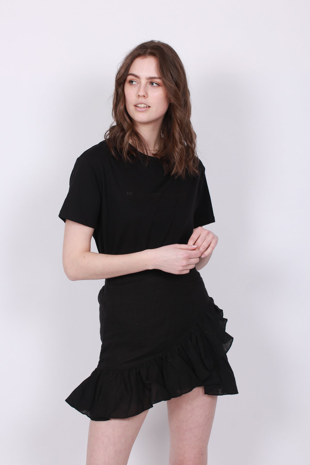 Julli Linen Skirt - Black - Ella & il - Skjørt - VILLOID.no