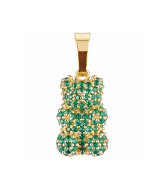 Pave Nostalgia Bear - Emerald Green