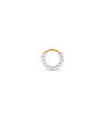 Row Pearl Twist Earring - Gold