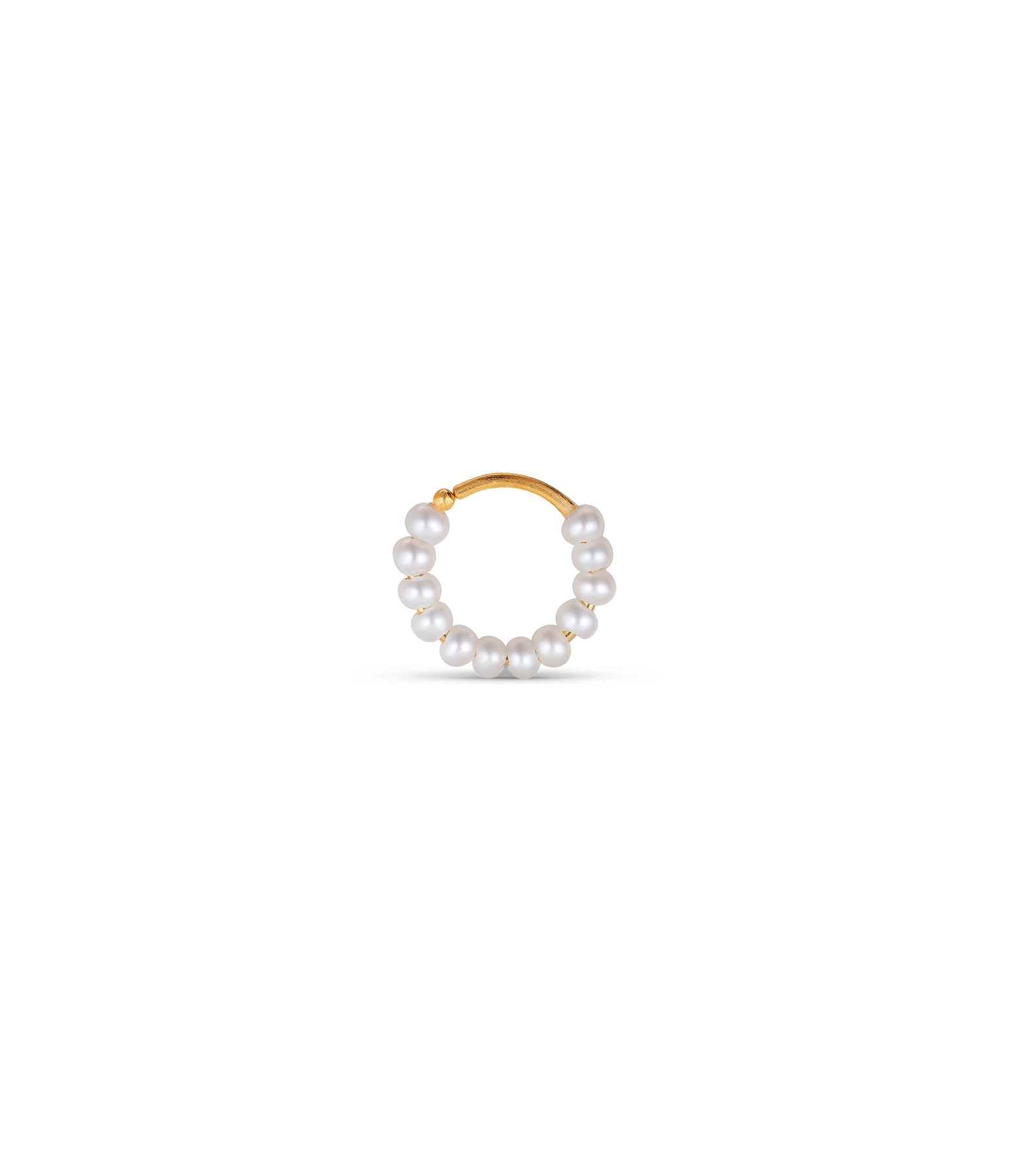 Row Pearl Twist Earring - Gold