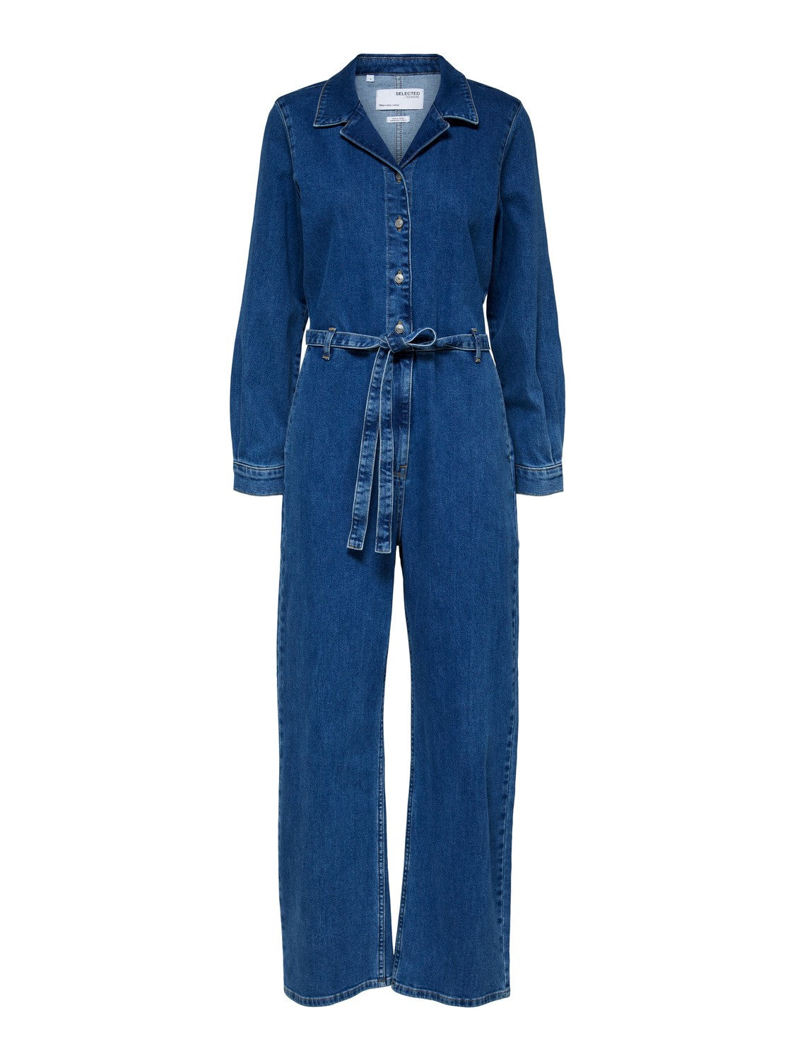 Stefanie Ls Mid Blue Jumpsuit - Medium Blue Denim