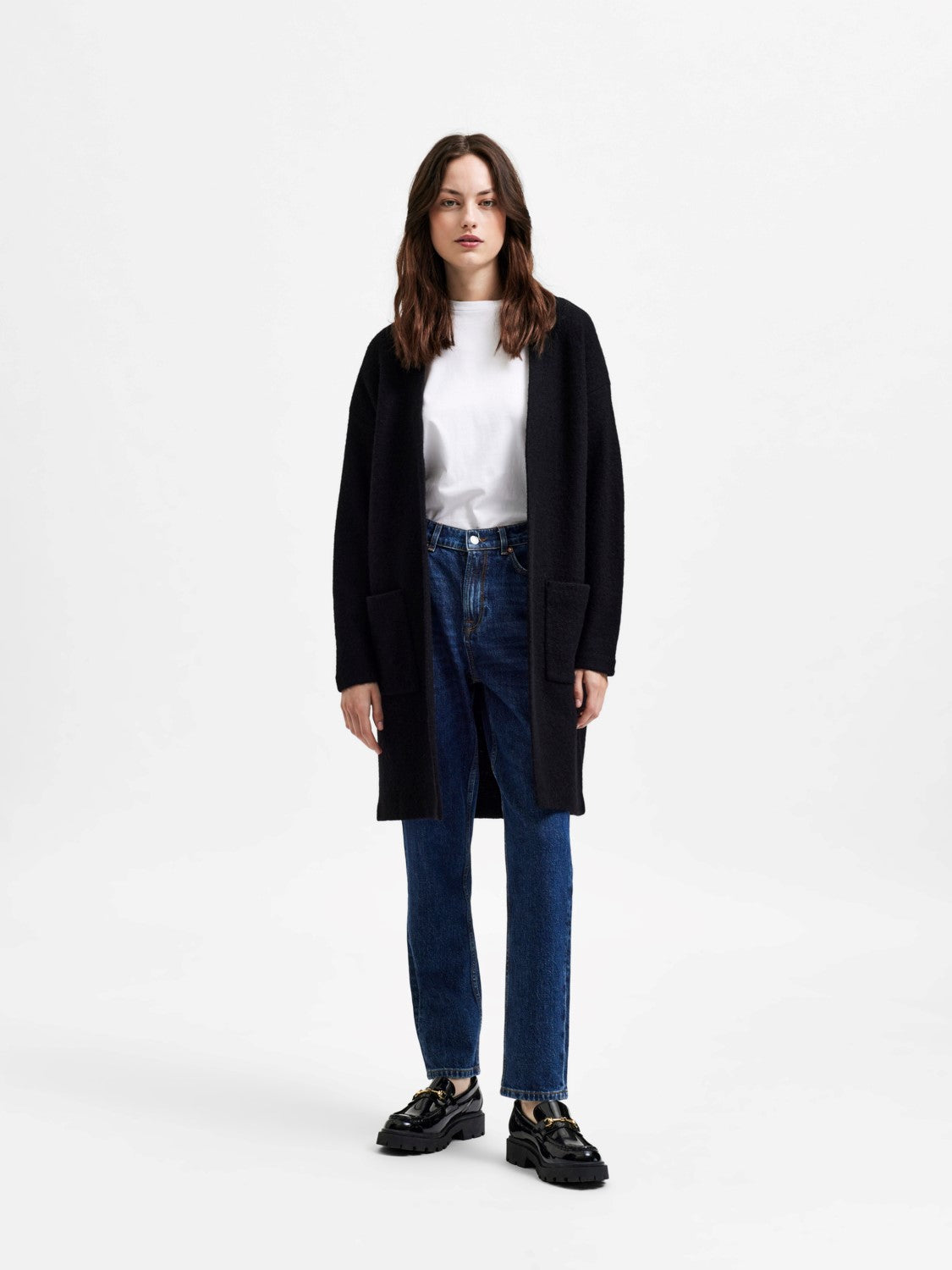 Darla Ls Knit Cardigan - Black