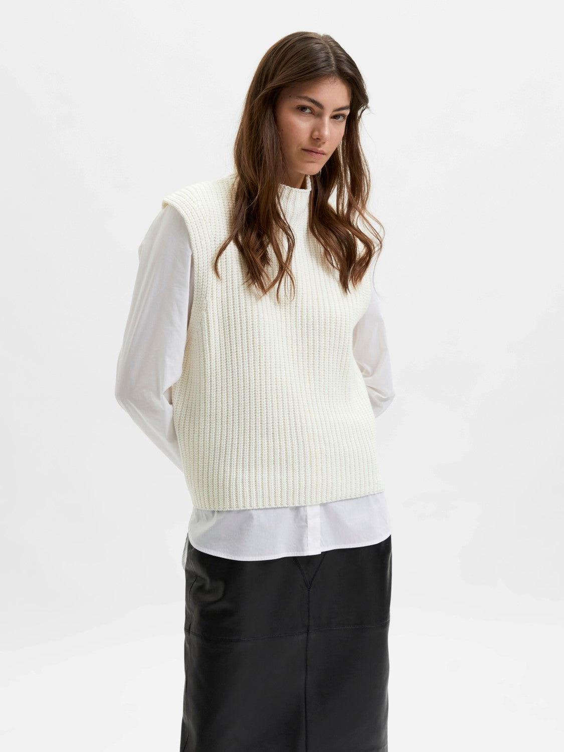 Ori LS Side Zip Skjorta - Bright White