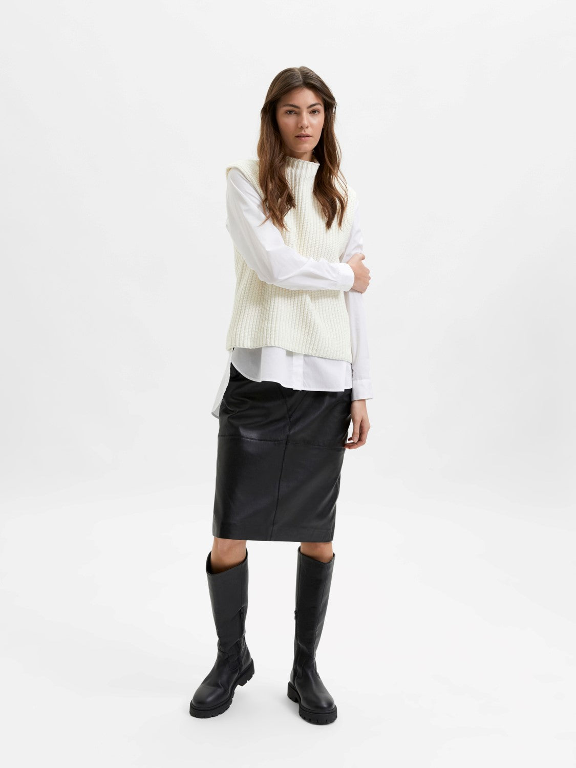 Ori LS Side Zip Skjorta - Bright White