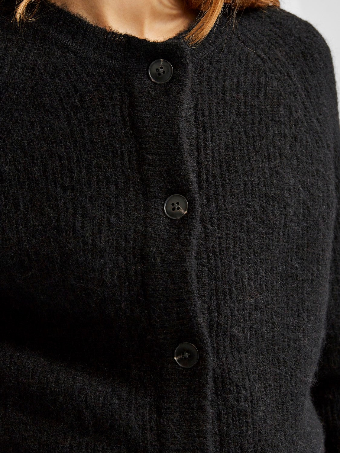 Lulu LS Knit Short Cardigan - Svart