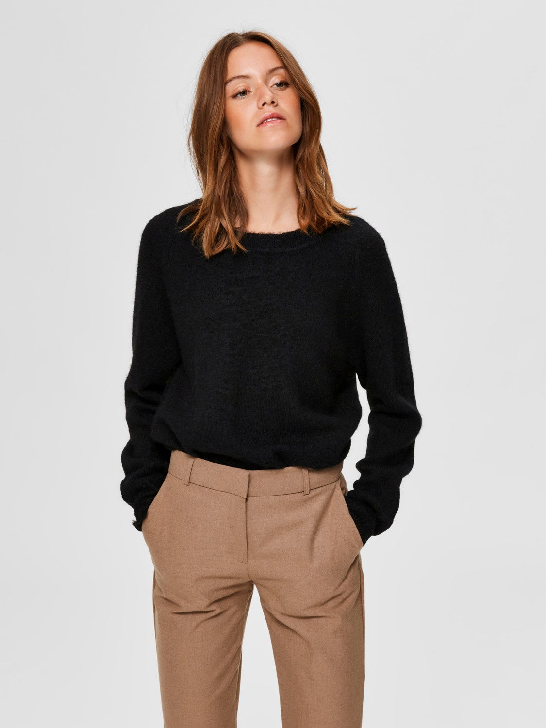 Lulu LS Knit O-Neck - Svart
