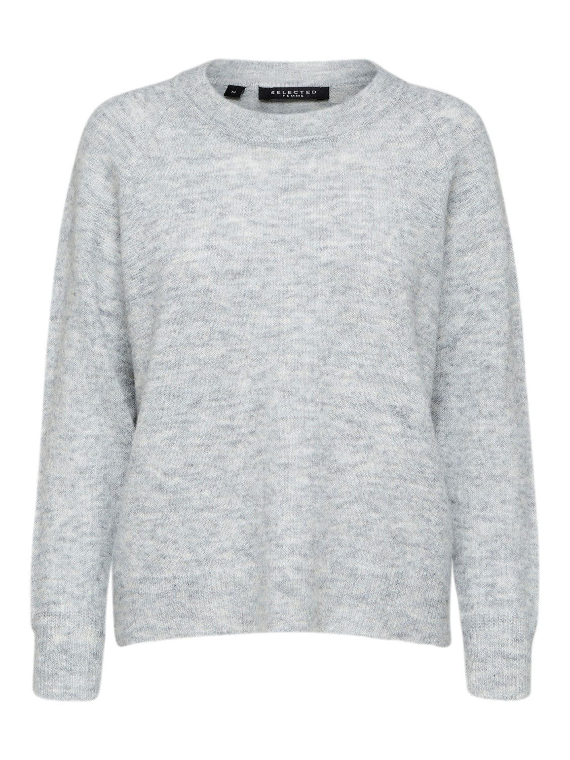Lulu LS Knit O-Neck - Light Grey Melange