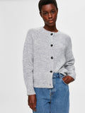 Lulu LS Knit Short Cardigan - Light Grey Melange