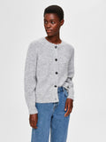 Lulu LS Knit Short Cardigan - Light Grey Melange
