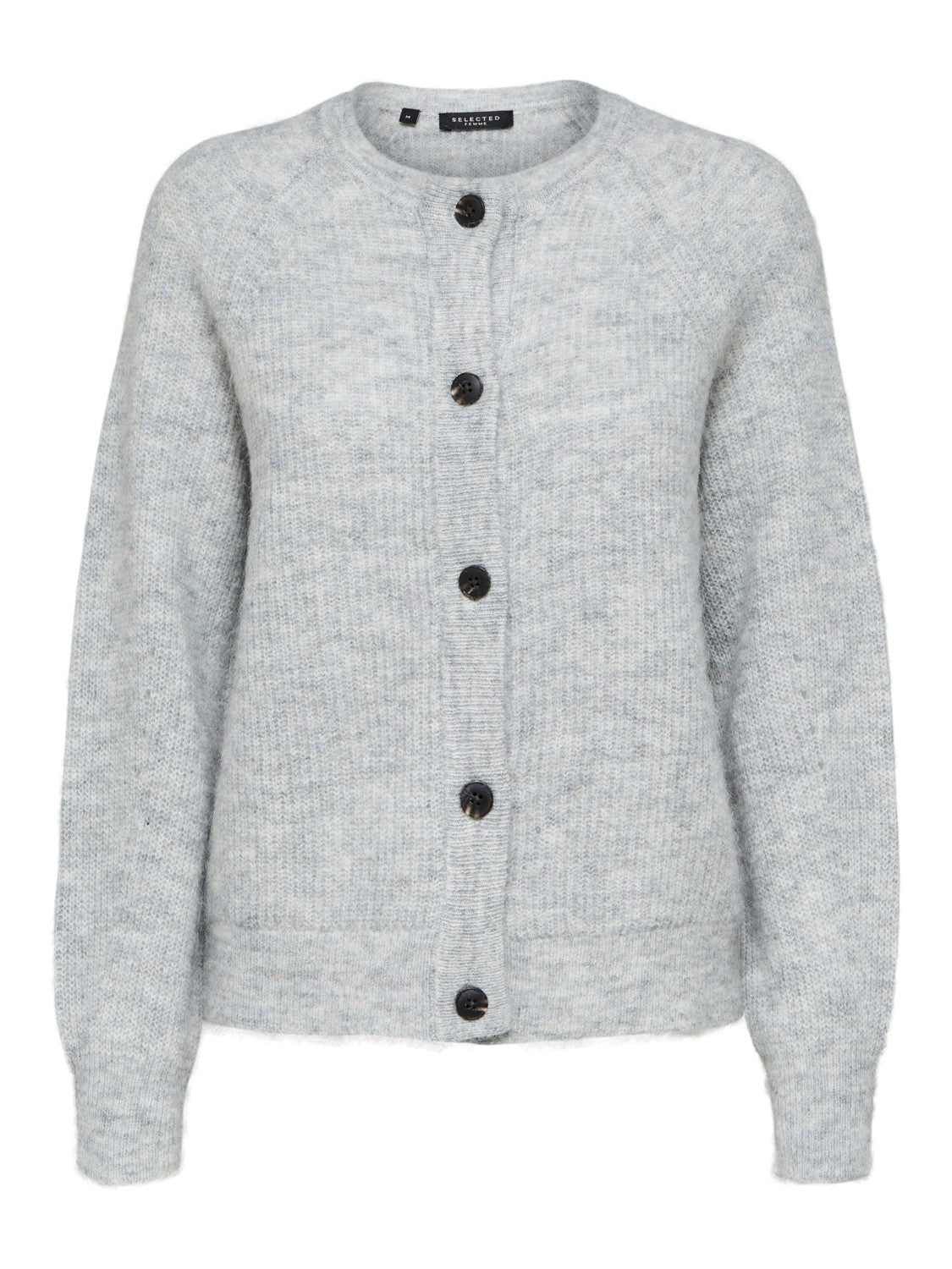 Lulu LS Knit Short Cardigan - Light Grey Melange