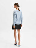 Lulu LS Knit O-Neck - Cashmere Blue Melange