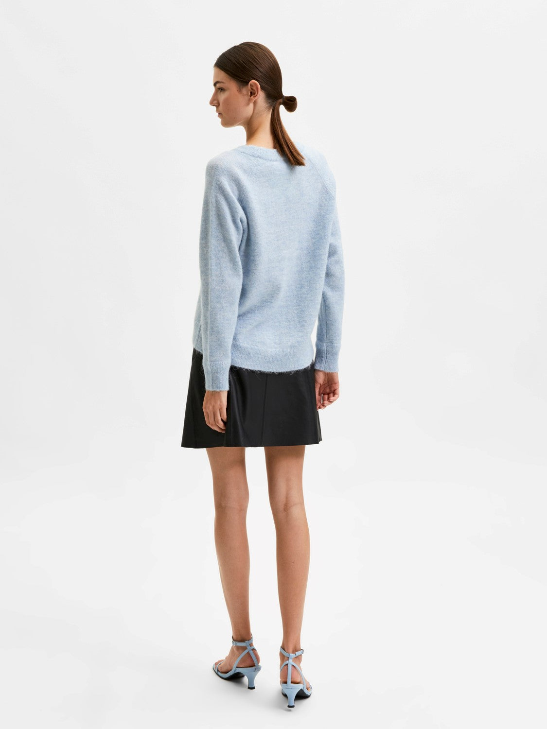 Lulu LS Knit O-Neck - Cashmere Blue Melange