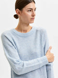 Lulu LS Knit O-Neck - Cashmere Blue Melange