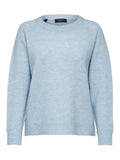 Lulu LS Knit O-Neck - Cashmere Blue Melange