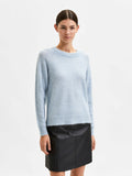 Lulu LS Knit O-Neck - Cashmere Blue Melange
