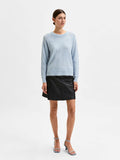 Lulu LS Knit O-Neck - Cashmere Blue Melange