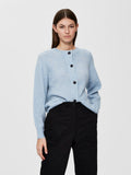 Lulu LS Knit Short Cardigan - Cashmere Blue Melange