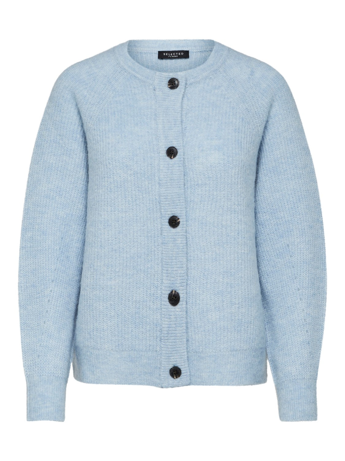 Lulu LS Knit Short Cardigan - Cashmere Blue Melange