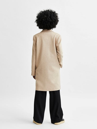 New Sasja Wool Coat - Beige Melange
