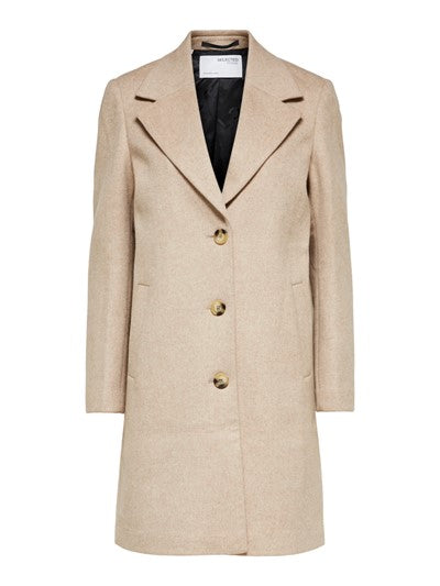 New Sasja Wool Coat - Beige Melange
