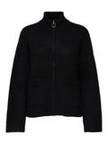 Sia Ls Knit Zipper Cardigan - Black