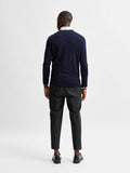 Town Merino Coolmax Knit Crew - Navy Blazer Melange