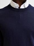 Town Merino Coolmax Knit Crew - Navy Blazer Melange