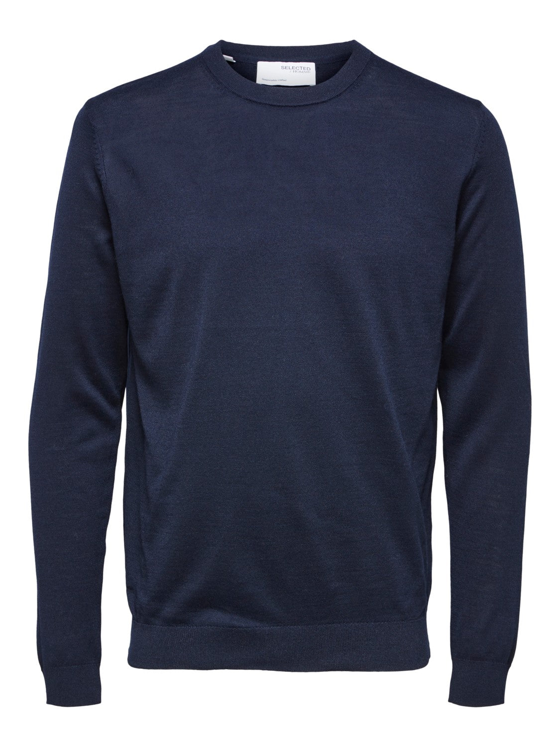Town Merino Coolmax Knit Crew - Navy Blazer Melange