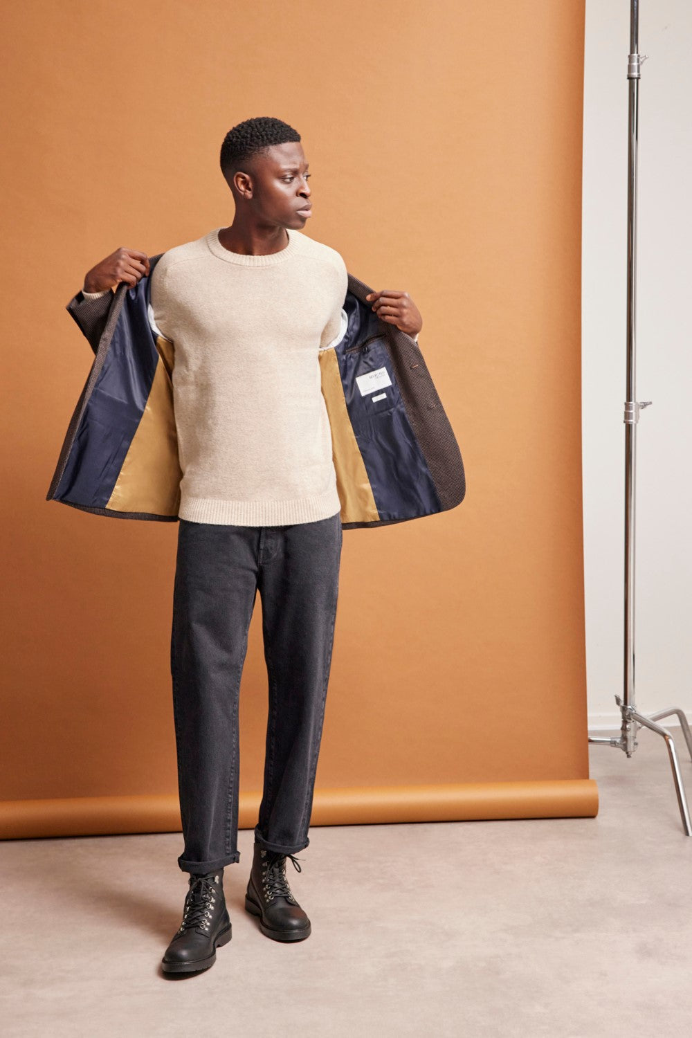 New Coban Lambs Wool Crew - Kelp Bone White