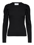 Isla Ls Knit O-Neck - Black