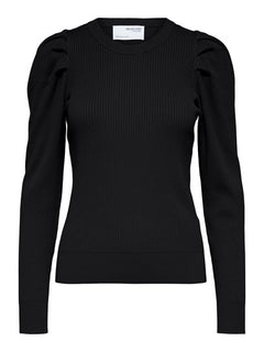 Isla Ls Knit O-Neck - Black