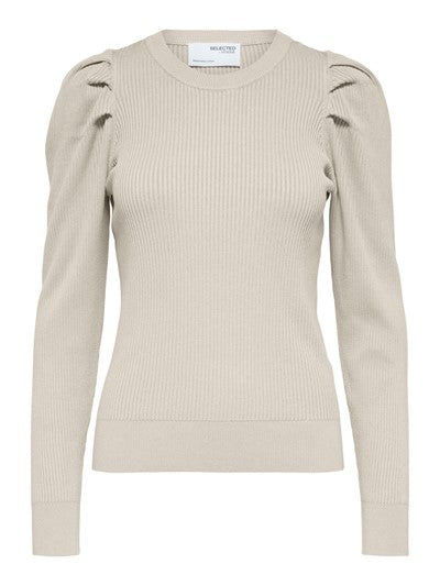 Isla Ls Knit O-Neck - Birch