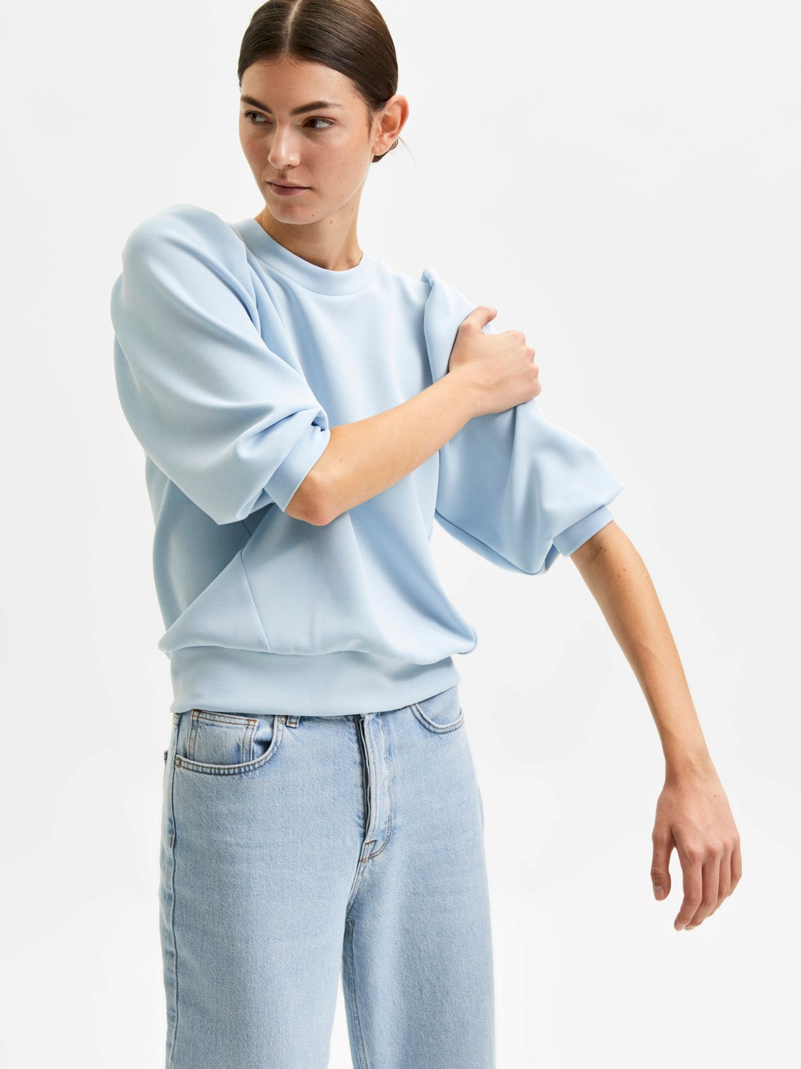 Tenny 3/4 Sweat Top - Cashmere Blue
