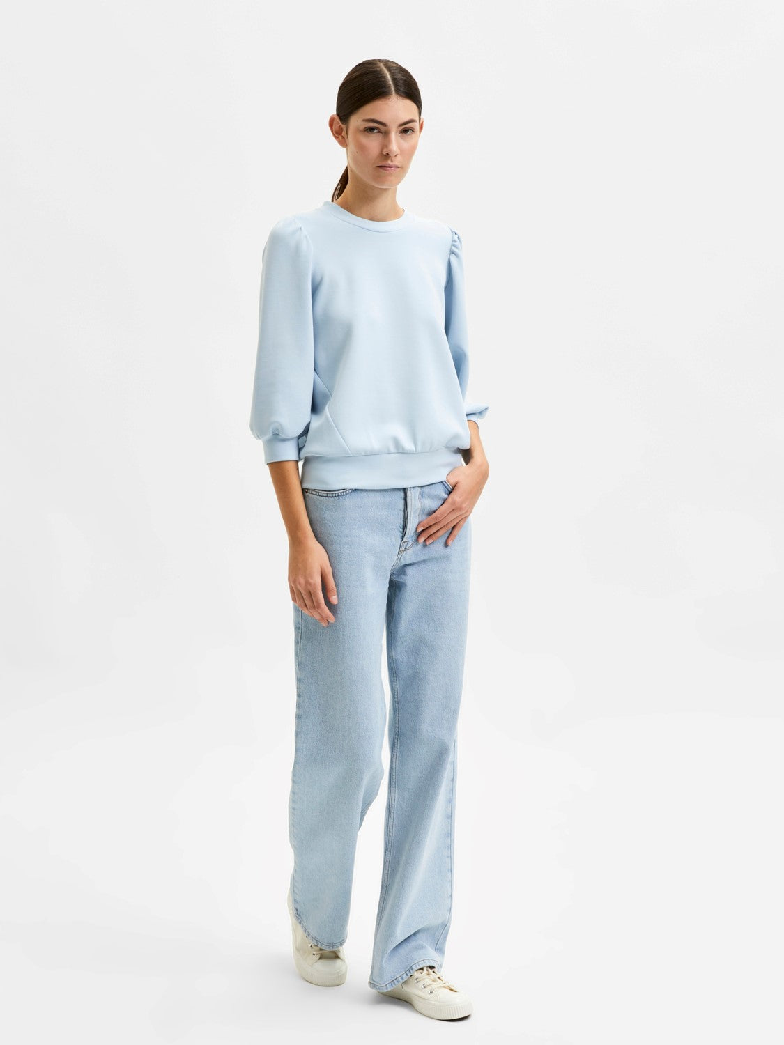 Tenny 3/4 Sweat Top - Cashmere Blue