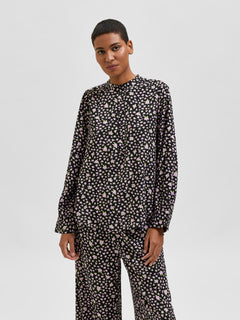 Judita LS Long Top - Black AOP