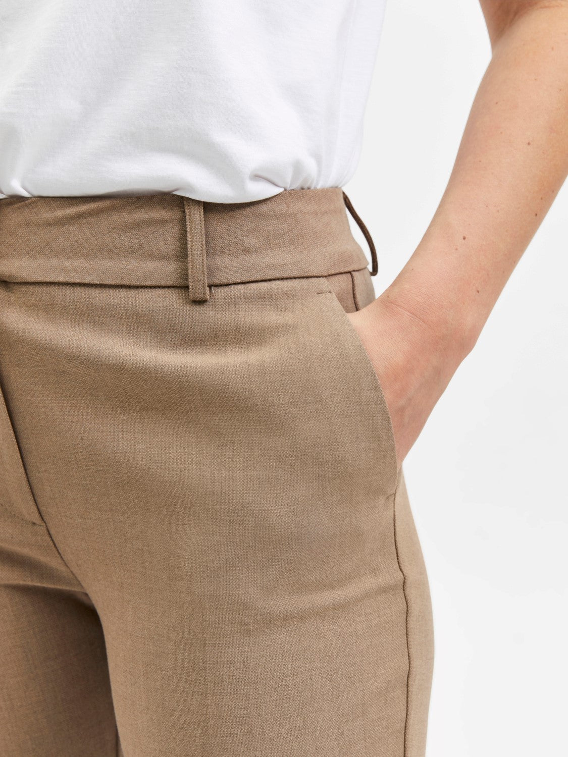 Rita Mw Slim Pant - Camel Melange