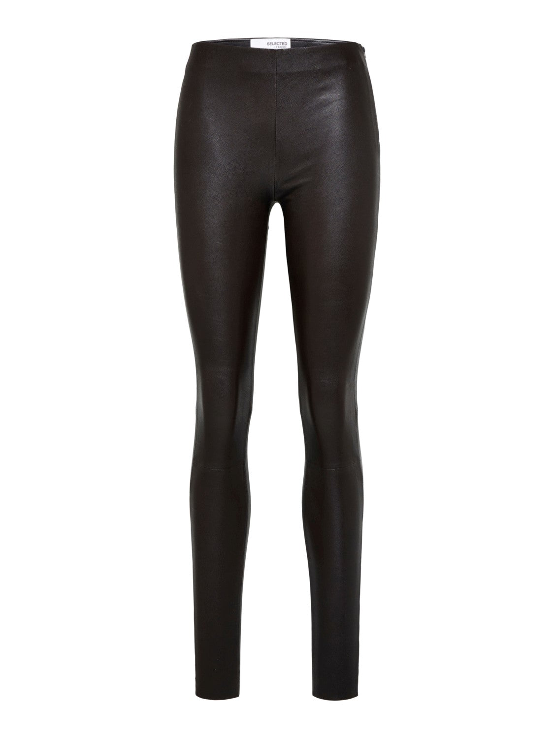 Sylvia MW Stretch Leather Leggings - Svart