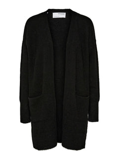 Lulu New Ls Knit Long Cardigan - Black