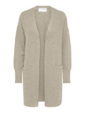 Lulu New Ls Knit Long Cardigan - Birch Melange