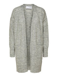 Lulu New Ls Knit Long Cardigan - Light Grey Melange